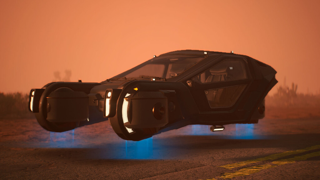Vuela por Night City de Cyberpunk 2077 gracias a este mod que añade el coche de Blade Runner 2049 Vuela por Night City de Cyberpunk 2077 gracias a este mod que añade el coche de Blade Runner 2049