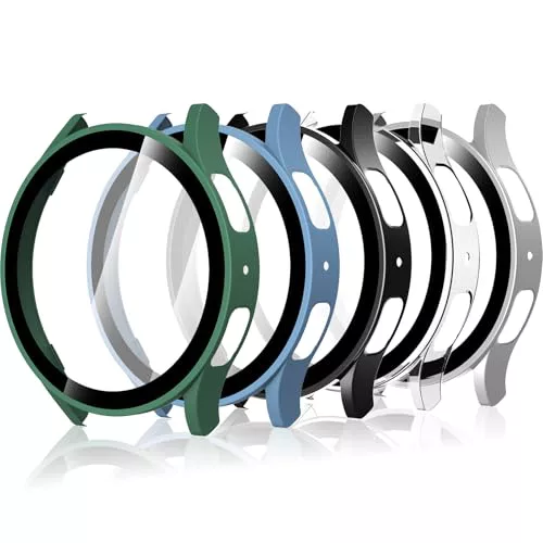Bigqin 5 Piezas Protector de Pantalla Compatible con Samsung Galaxy Watch 7 40mm, con Vidrio Templado, Cubierta Completa, antiarañazos, Funda Protector Compatible con Galaxy Watch 7 40mm