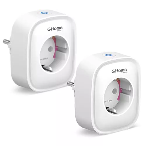 GHome Smart Enchufe Inteligente, 16A Enchufe WiFi Medidor de Consumo