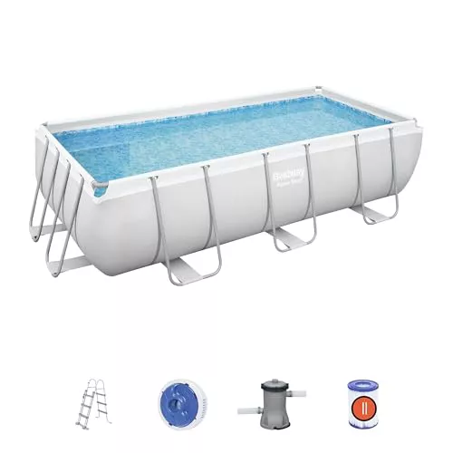 Bestway Power Steel™ 13'3" x 6'7" x 39.5"/4.04m x 2.01m x 1.00m Rectangular Pool Set