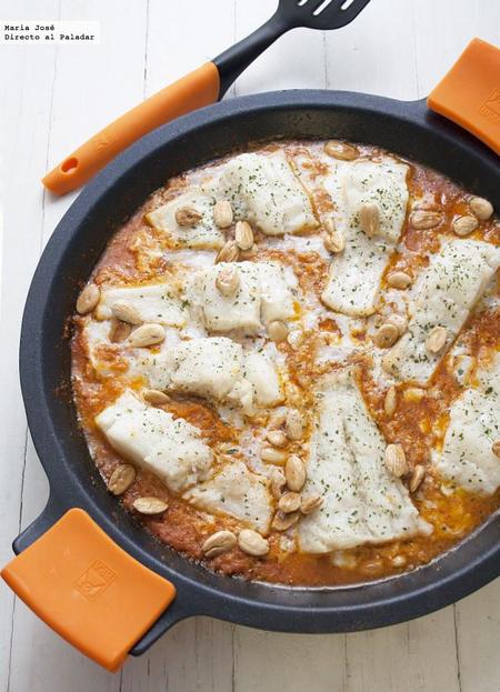 Bacalao con salsa de almendras. Receta