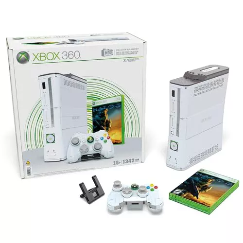 MEGA Xbox 360 Consola de bloques de construcción con réplica de videojuego HALO 3, 1309 piezas, juguete +18 años (Mattel HWW15)
