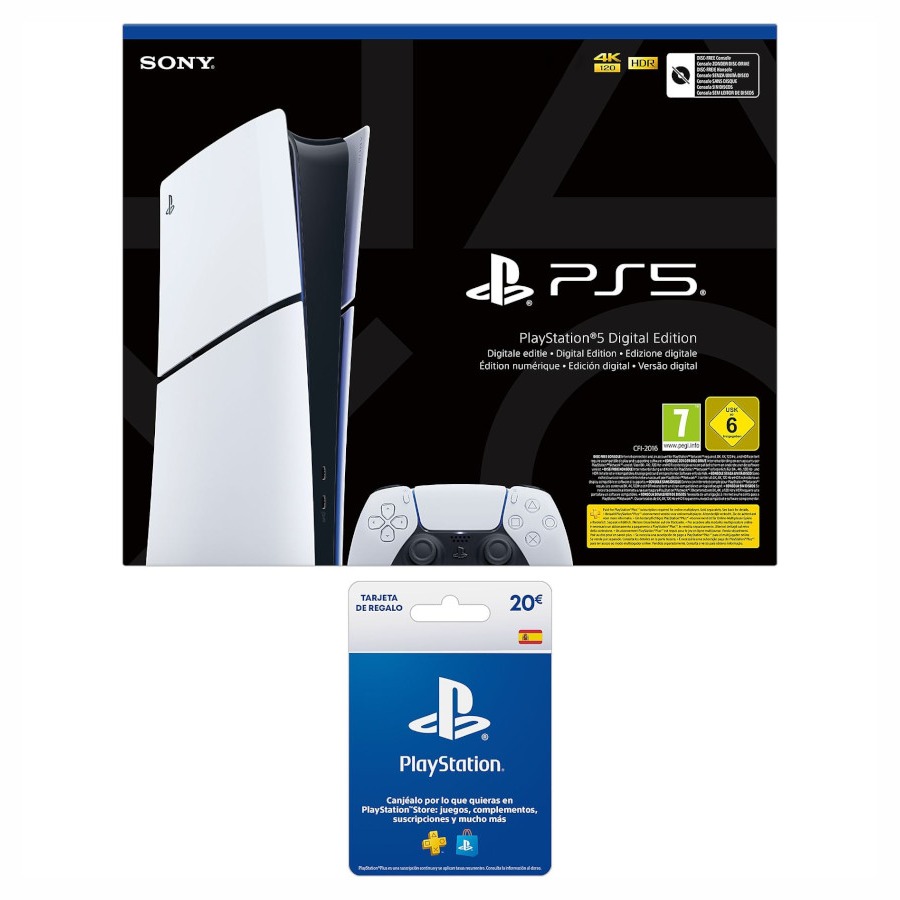 PlayStation 5 Slim digital + tarjeta de PlayStation de 20 euros
