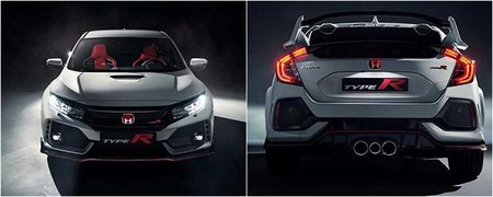 Aquí tienes las fotos que aún no deberías ver del bestial Honda Civic Type R, por delante y por detrás
