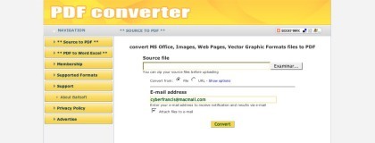 PDF Converter, sencillo conversor de archivos online a PDF