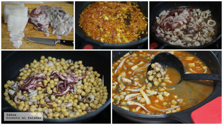 Garbanzos Con Calamares En 20 Minutos