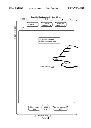 Imagen de una de las patentes de la demanda de Apple
