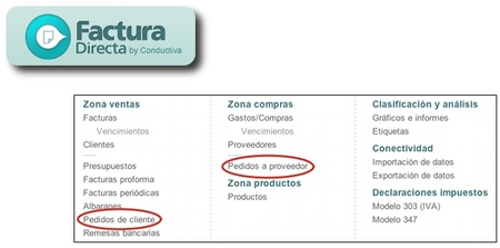 FacturaDirecta incorpora la posibilidad de gestionar pedidos