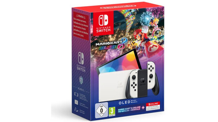 Nintendo Switch OLED Blanca + Mario Kart 8 Deluxe + 12 Meses Nintendo Switch Online
