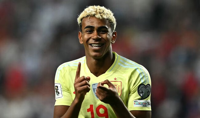 Lamine Yamal Celebrates Scoring For Spain Against Turkiye In Konya In European Qualifying For The Fifa World Cup 2026