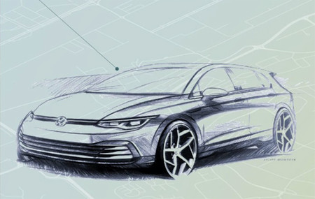 El Volkswagen Golf 2020 da la cara con un par de bocetos y por fin muestra su interior