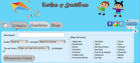 Buscador de colegios y guardes en Madrid Capital
