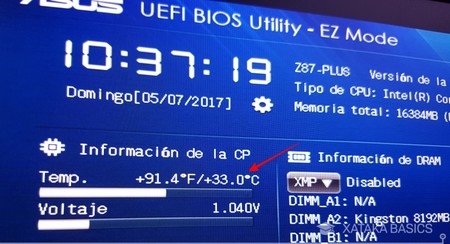 Temperatura Bios