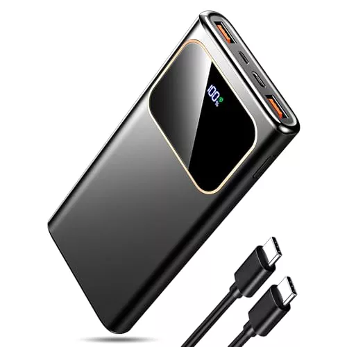 2025 External Battery Power Bank Fast Charging, 22.5W Bateria Externa Carga Rapida 10000mAh Cargador Portatil con Entrada y Salida USB C, Patalla LED para iPhone Pro MAX Plus Mini, para Samsung