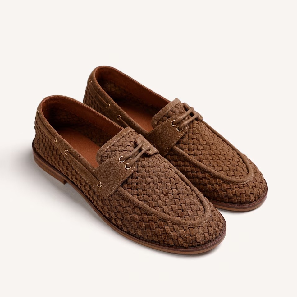 Mocasines de mujer estilo náutico de piel con trenzado artesanal - Gioseppo - Cuero


