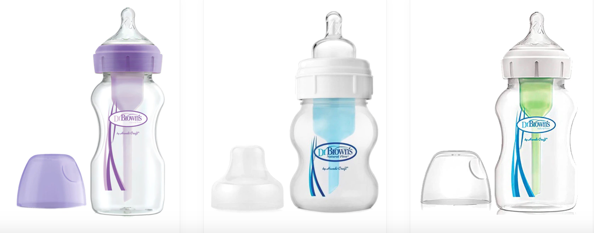 Biberón anticólico Options+ Formato Boca Ancha 150 ml Dr. Brown's 3x2