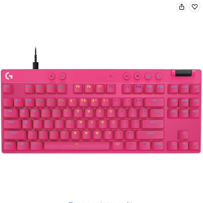Teclado Gamer Com Fio Logitech G PRO X TKL RAPID com layout US, Switches Magnético- analógicos, Modo Rapid Trigger, Acionamento Ajustável, e RGB LIGHTSYNC - Magenta
