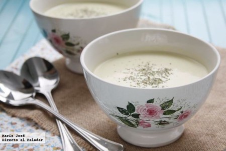 Sopa fría de manzana y puerro. Receta con Thermomix