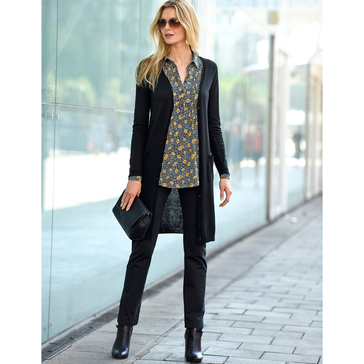  ANNE WEYBURN
Pantalón recto de felpa de algodón stretch