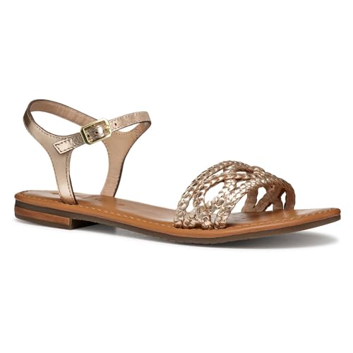 Geox D Sozy S A, Sandalia Deslizante Mujer, Lt Gold, 35 EU