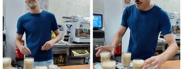 El truco de un camarero para llevar hasta siete cafés en sus dos manos sin bandeja: "Igualarlo, igual te lo pueden igualar, pero superarlo no"
