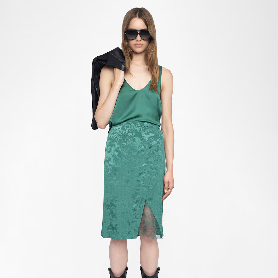 Zadig & Voltaire Falda Julen 100% seda con encaje 