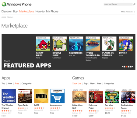Windows Phone Mango tendrá un Marketplace web