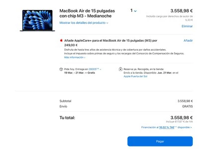 興味深いことに、これはすべての追加機能を備えた 15 インチ MacBook Air M3 の最高価格です。