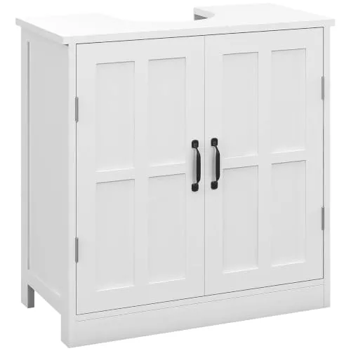 kleankin Mueble para Debajo del Lavabo, Mueble Baño 60x30x60 cm Blanco