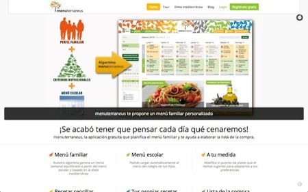 Menuterraneus es una aplicación gratuita que planifica el menú familiar y te ayuda a elaborar la lista de la compra