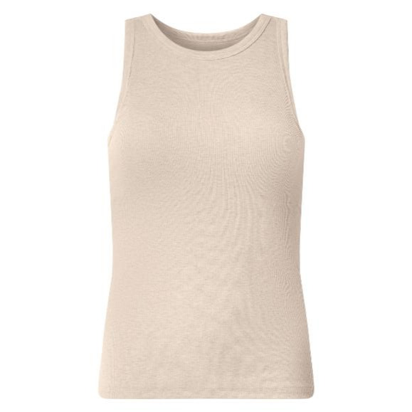 Camiseta acanalada con sujetador para mujer 