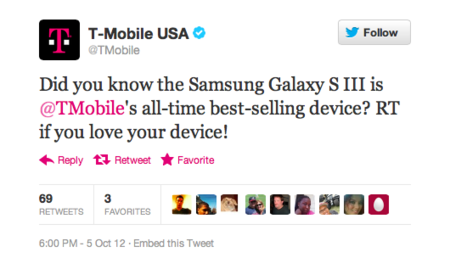 T-Mobile USA afirma que el Samsung Galaxy S III es el smartphone más vendido en la historia de la compañía