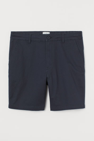 Chinos cortos en algodón azul marino