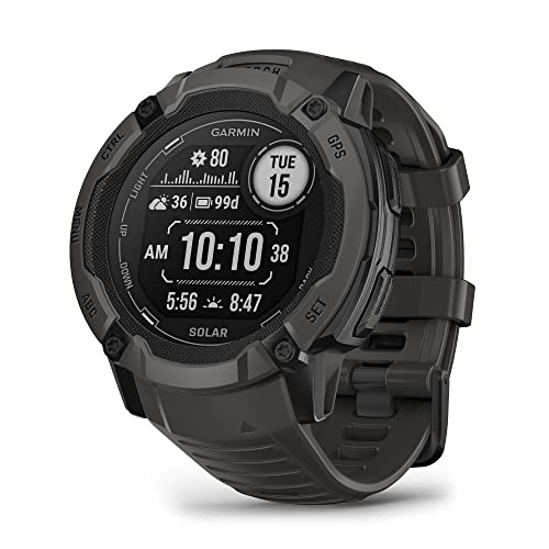 Garmin Instinct 2X Solar, Reloj Inteligente con GPS Resistente al Agua, Carga Solar, Funciones Deportivas, Pulsioximetría, Puntuación de Sueño y Notificaciones del Smartphone, Negro