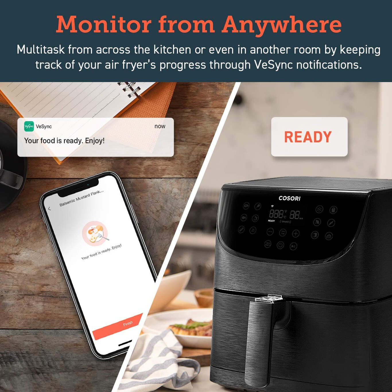 Cocina sin aceite con esta freidora de aire COSORI de tamaño XL que se