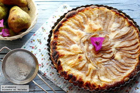 Tarta de pera y crema frangipane. Receta