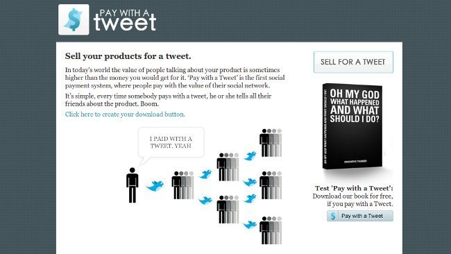 Pay with a tweet: &quot;vende&quot; tus productos a cambio de tweets