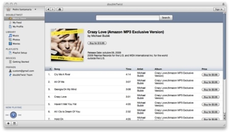 Doubletwist competencia para iTunes y su tienda de música