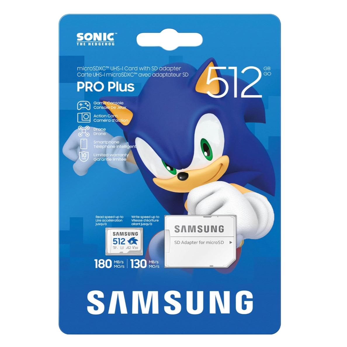 MicroSD Samsung Pro Plus Sonic The Hedgehog de 512 GB