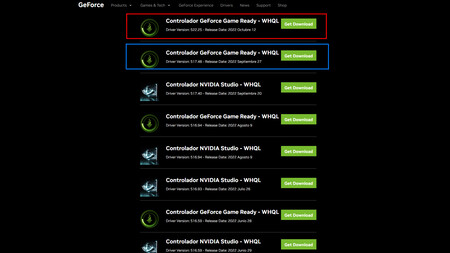 Descargar drivers antiguos online nvidia