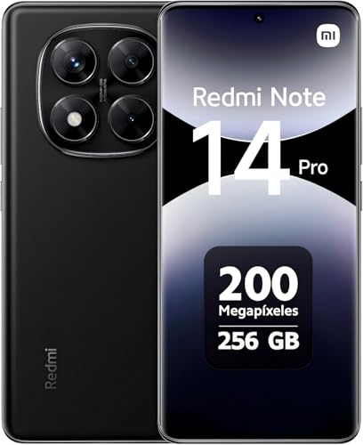 XIAOMI Redmi Note 14 Pro Smartphone 8+256GB 5500mAh Batería 6.67” Pantalla AMOLED Display MediaTek Helio G100-Ultra 120Hz Eye-Care Pantalla Sistema de Imágenes 200MP Negro