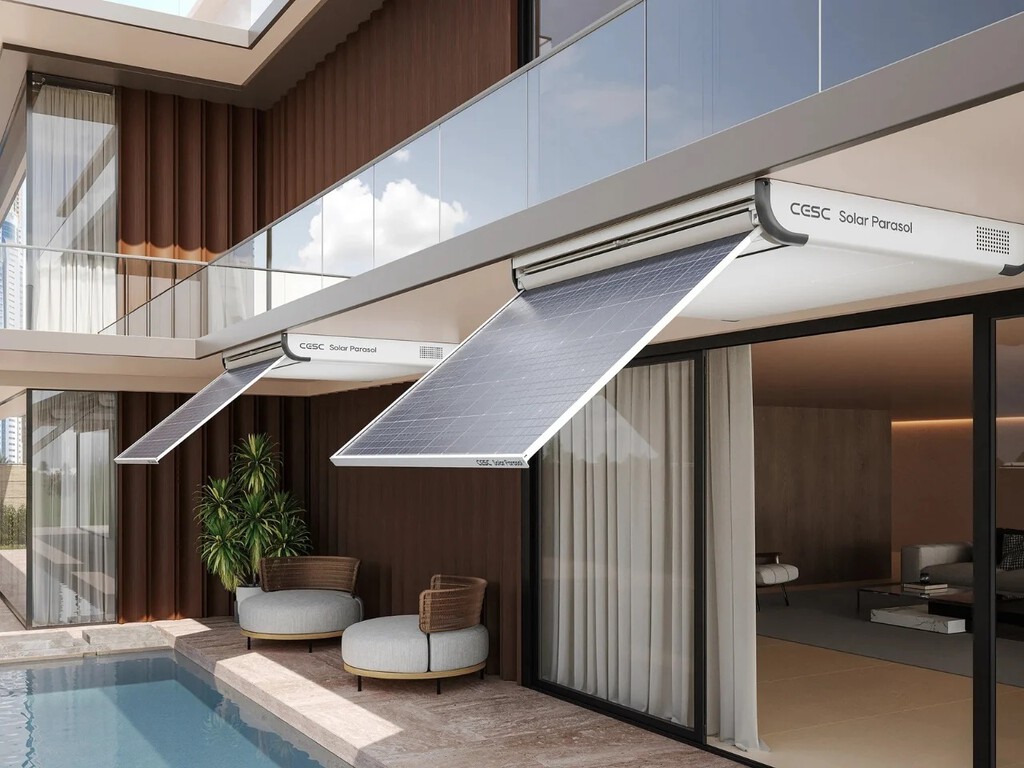 Estos toldos solares para la terraza quieren ser la alternativa a los paneles para tejados. Además vienen con luces LED integradas 