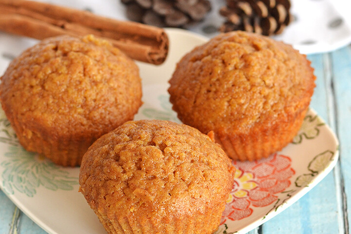 Muffins integrales de calabaza. Receta de otoño