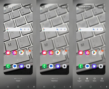 Efecto desenfoque del fondo de pantalla en One UI 7