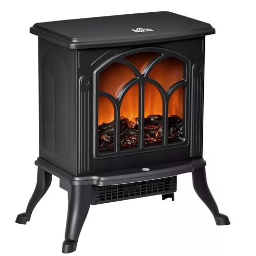 HOMCOM Chimenea Eléctrica de Pie 750/1500 W