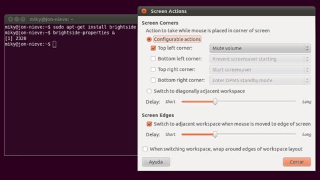 Brightside, ahorrando esfuerzos con el ratón en Ubuntu