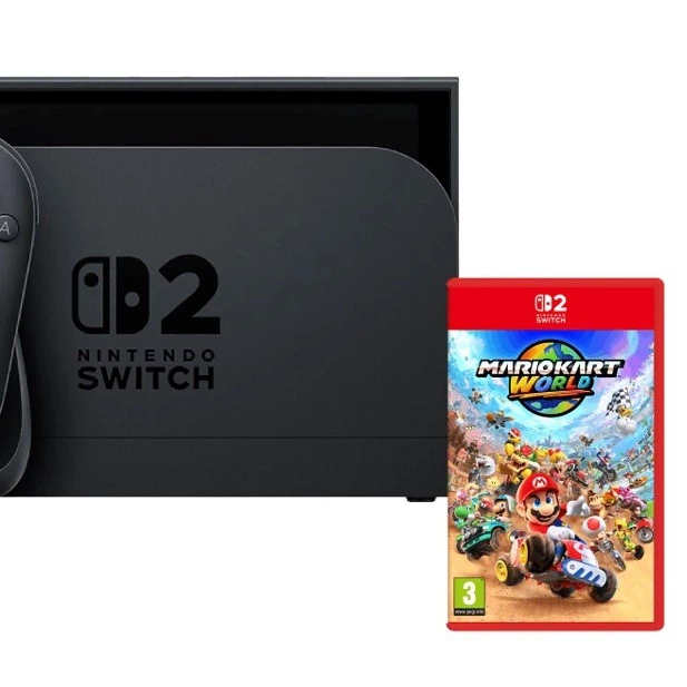 Nintendo Switch 2, 7.9” Full HD HDR 120 Hz, 256 GB, Magnetic Joy-Con 2 con modo ratón, Azul y Rojo Neón + Juego Mario Kart World (Digital)
