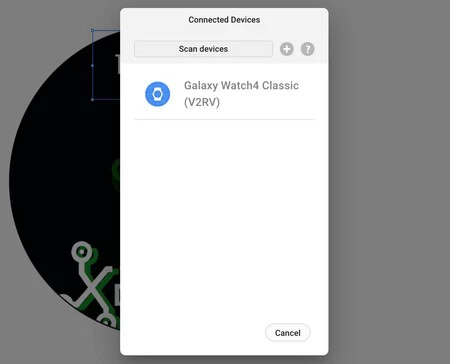 「デバイス上で実行」オプションから、プログラムはウォッチフェイスをコンパイルし、接続されている互換性のあるウォッチに送信します。