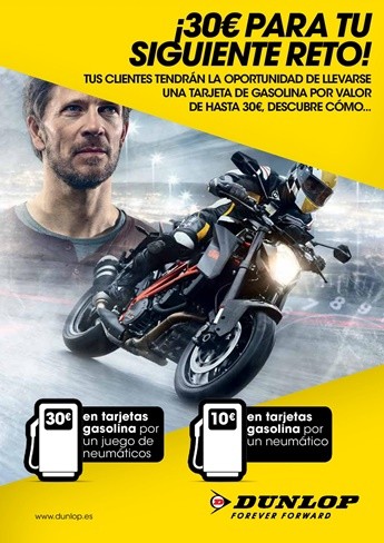 Dunlop te regala hasta 30 € de carburante por la compra de un juego de neumáticos