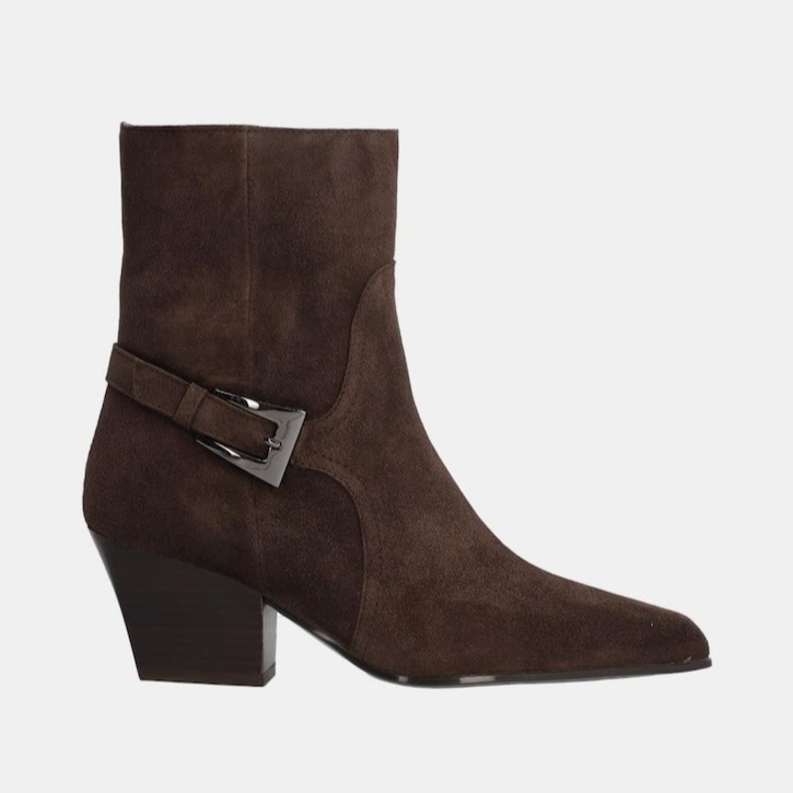 Alpe - Botin mujer de piel baby silk con suela de goma TPR y cierre de cremallera.